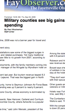 FAYETTEVILLE OBSERVER features Fayetteville