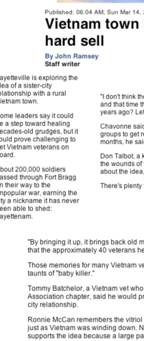 FAYETTEVILLE OBSERVER features Fayetteville