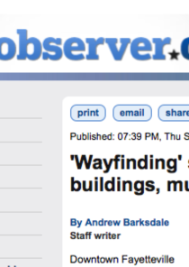FAYETTEVILLE OBSERVER features Fayetteville