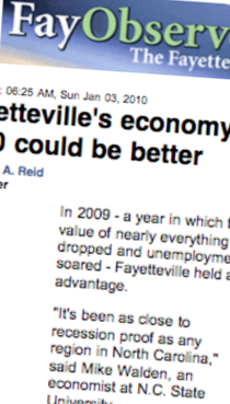 FAYETTEVILLE OBSERVER features Fayetteville
