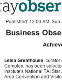 FAYETTEVILLE OBSERVER features Fayetteville
