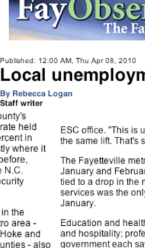 FAYETTEVILLE OBSERVER features Fayetteville