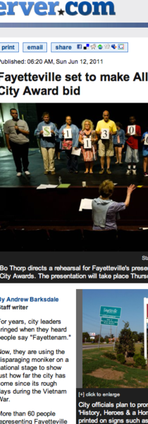 FAYETTEVILLE OBSERVER features Fayetteville