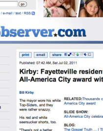 FAYETTEVILLE OBSERVER features Fayetteville 