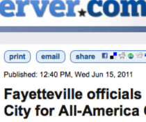 FAYETTEVILLE OBSERVER features Fayetteville 