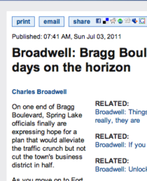 FAYETTEVILLE OBSERVER features Fayetteville