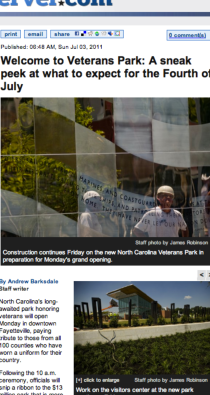 FAYETTEVILLE OBSERVER features Fayetteville