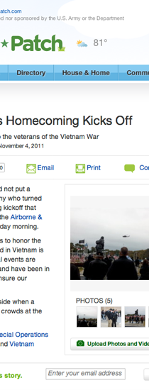 THE FORT BRAGG PATCH Covers Opening Day of Heroes Homecoming