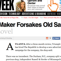 AdWeek Spotlights Triumph