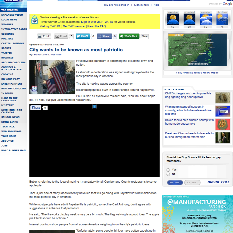 News 14 Covers Fayetteville