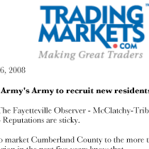 Trading Markets Features Army’s Army