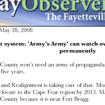 Fayetteville Observer Features Army’s Army