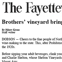  The Fayetteville Observer Features Shelton Vineyards