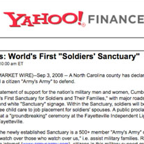 Yahoo! Finance Covers Sanctuary / Fayetteville