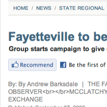 Winston-Salem Journal Features Sanctuary / Fayetteville