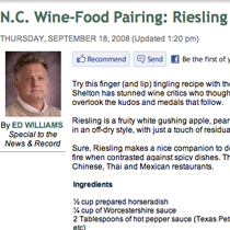 News &amp; Record Features Shelton Vineyards