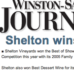 Winston-Salem Journal Spotlights Shelton Vineyards