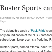 News &amp; Observer Blog Features Buster Sports