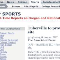 OregonLive.com Blog Features Buster Sports