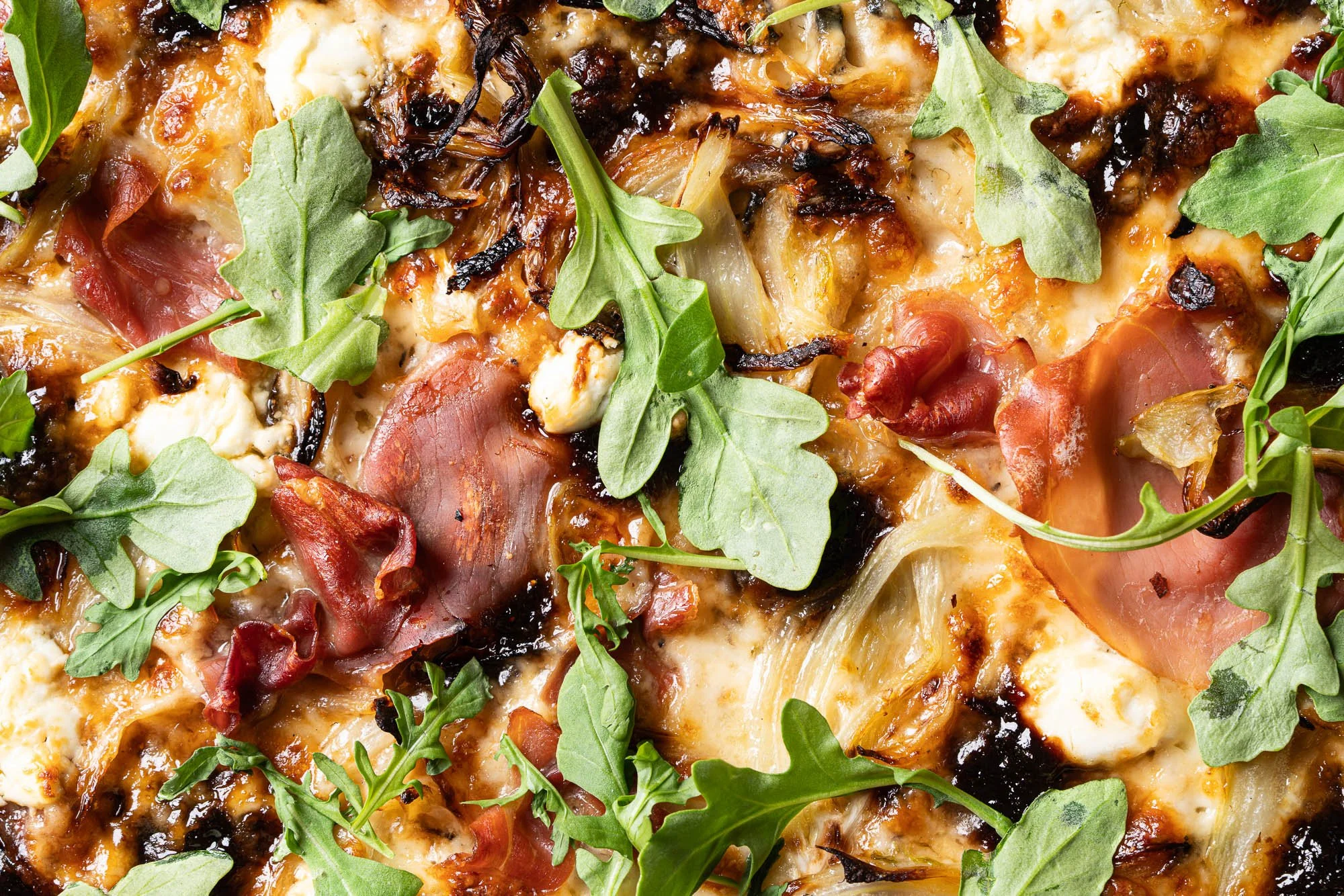Overhead detailed view of the Fig and Prosciutto special