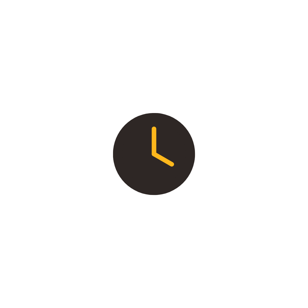 Illustration of a woman sitting at a desk in front of a computer, with a clock showing 2:00, indicating work or time management.