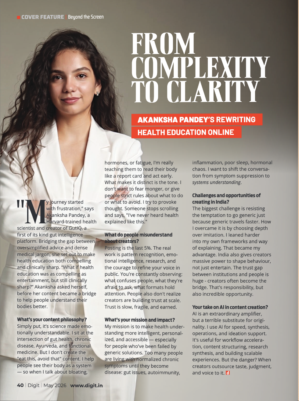 Akanksha Pandey Featured on the Cover of Digit Magazine - India's #1 Tech Magazine