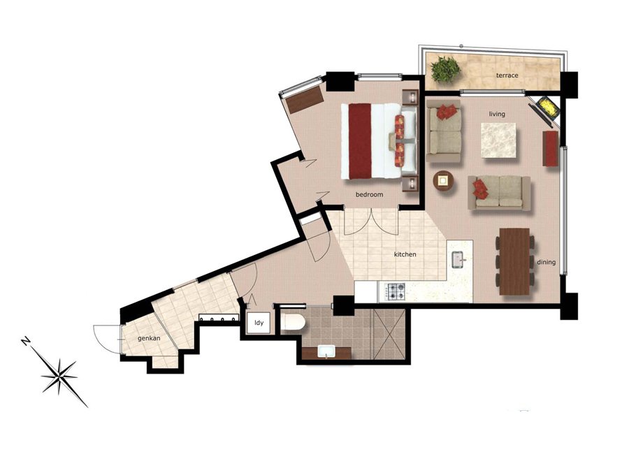 02.Freshwater Floor Plan-1 BR Apartment.jpeg