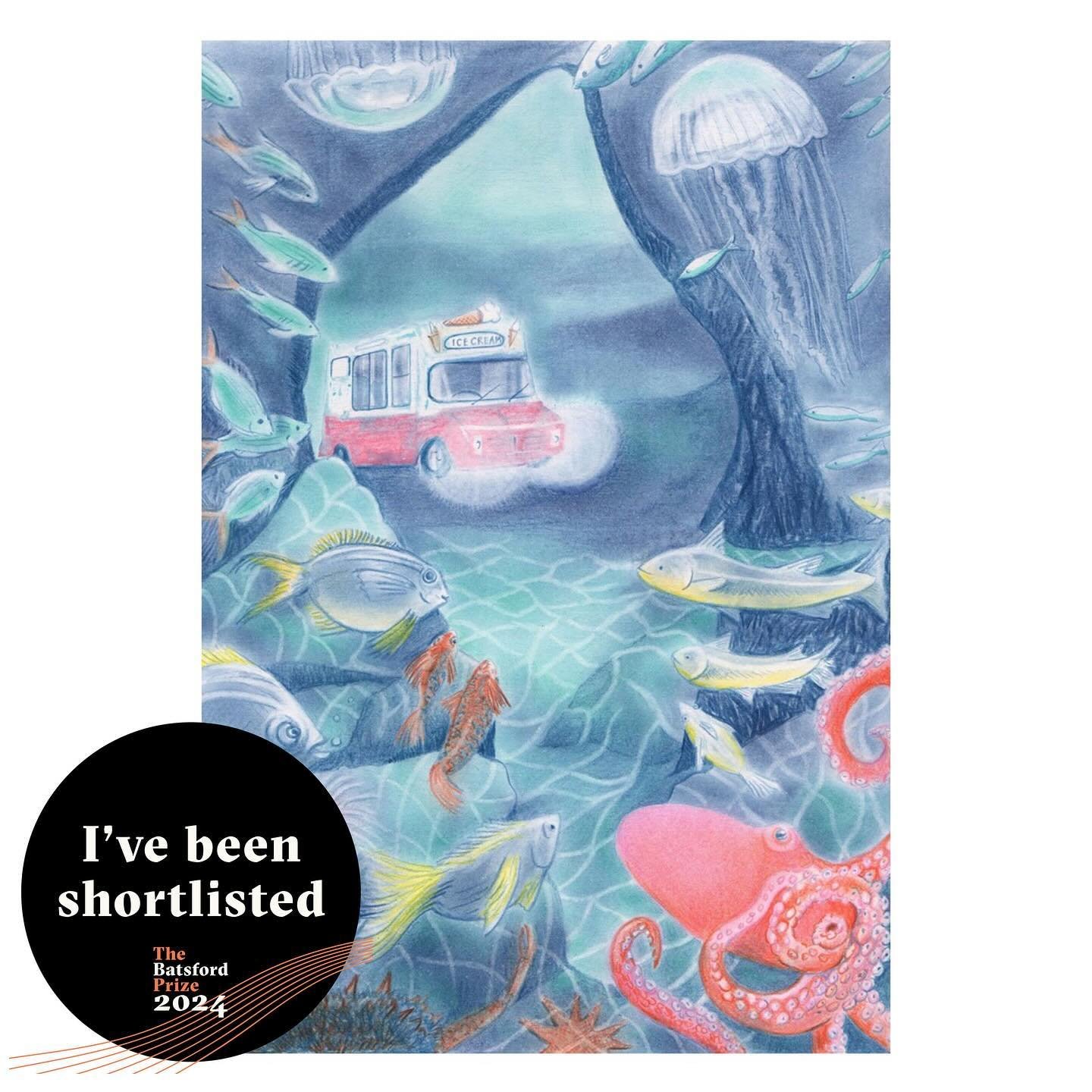 Thrilled that my MA project &lsquo;Mr Octo&rsquo;s Ice Creams has been shortlisted for the #BatsfordPrize Thank you @batsfordbooks 🍦🤩🍦 

I loved creating this wordless book and am honoured to be shortlisted alongside so many of my talented @csacbi