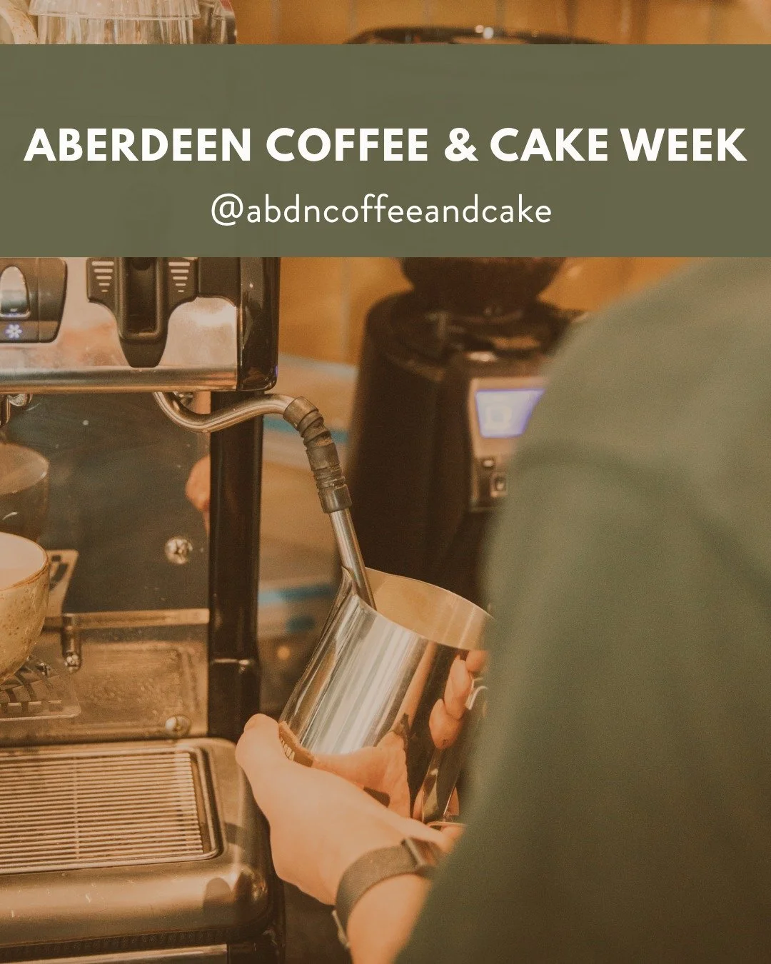 mark you calanders... 27th April to 3rd May we're back teaming up with @abdncoffeeandcake to bring you an awesome deal

for this week, you can grab any hot drink and baked good (not just cakes 😉) for &pound;5 

there are tonnes of other cafes in Abe