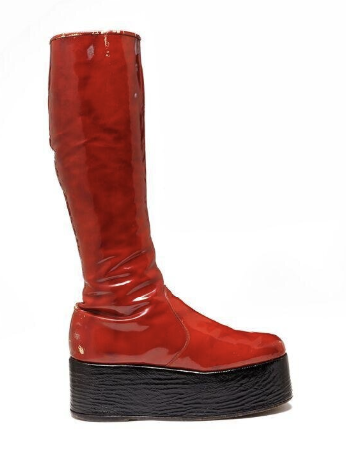 David Bowies Red boots, side view