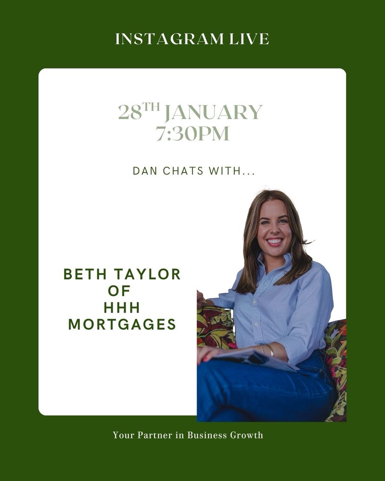 Really excited to be chatting with @yourbrokerbeth this evening about all things mortgages and more plus what it&rsquo;s like being an independent mortgage advisor. Tune in at 7.30pm