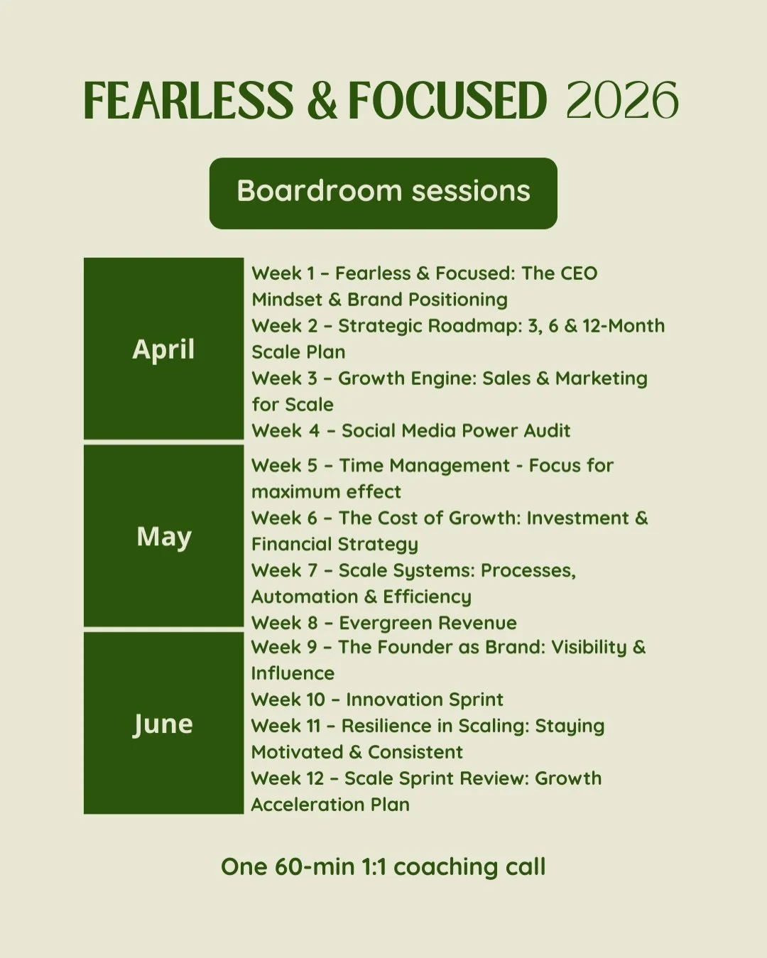 Fearless and Focused is BACK! 
After such a successful launch in January (successful for the participants who have already boosted their sales, created a a supportive bond and grown in confidence) we had to do it again. 
We start in April!!!
Here is 