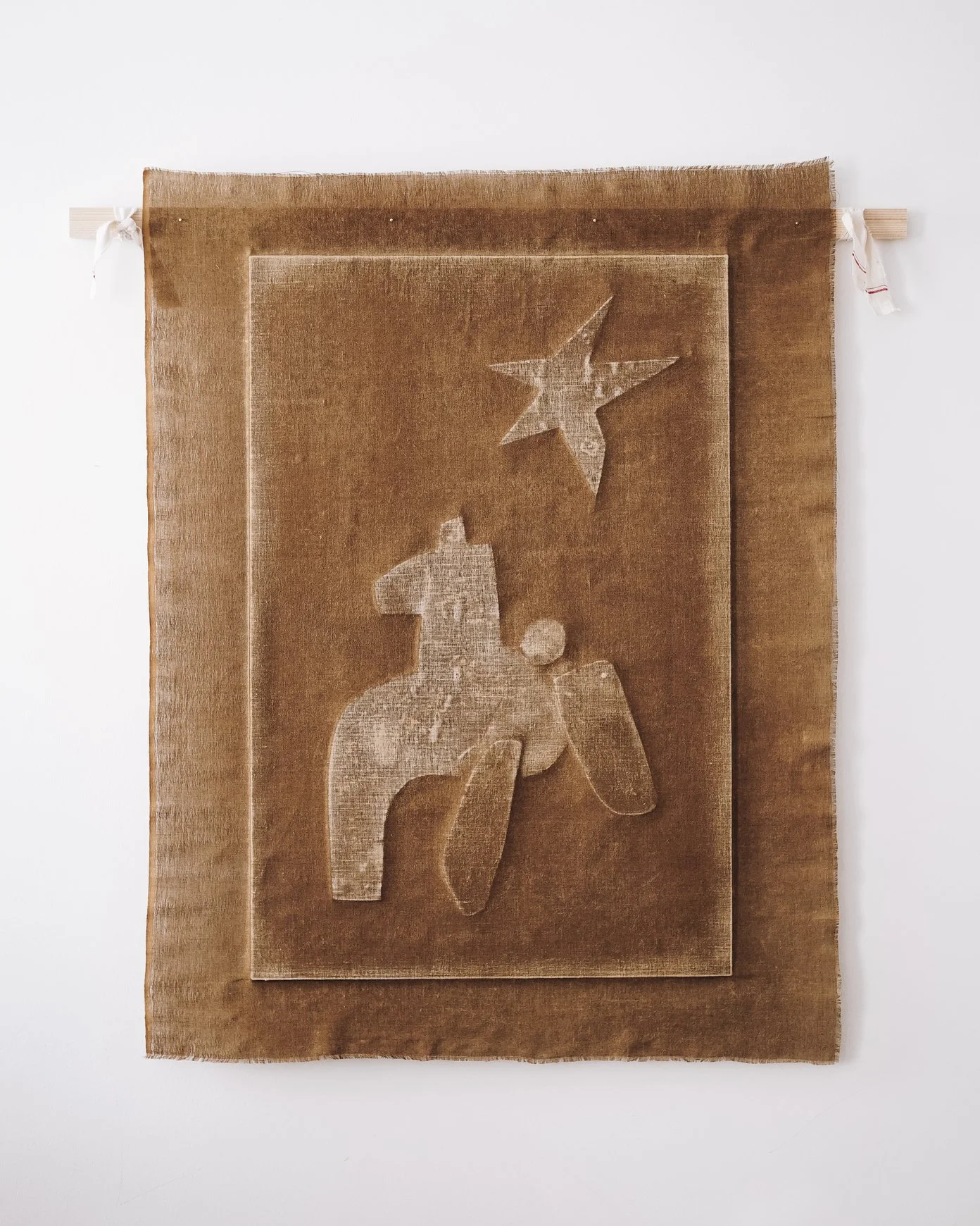ACCEPTANCE, LINEN AND SHELLAC, 144x111 CM, 2025
