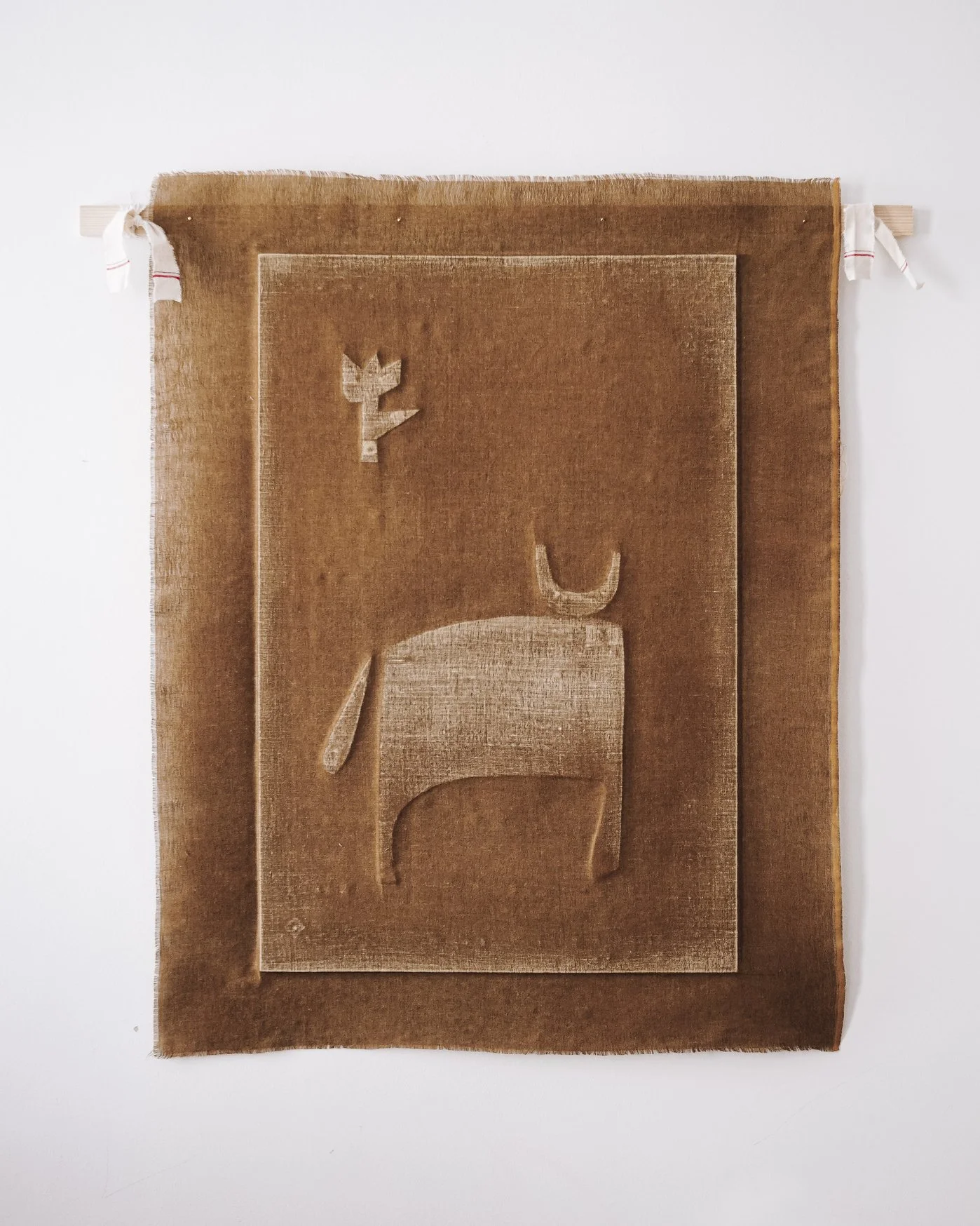 TRUST, LINEN AND SHELLAC, 143x111 CM, 2025