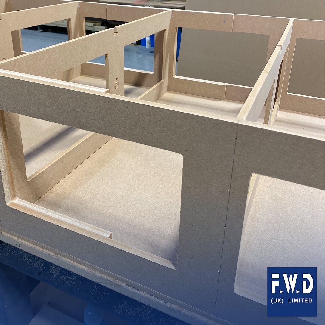 The beginnings of an exhibition standing wall, cut out using a CAD template and sent to our CNC router before our craftsmen join it together. The use of the CNC allows us to create complex shapes that retain structural integrity at any desired size r
