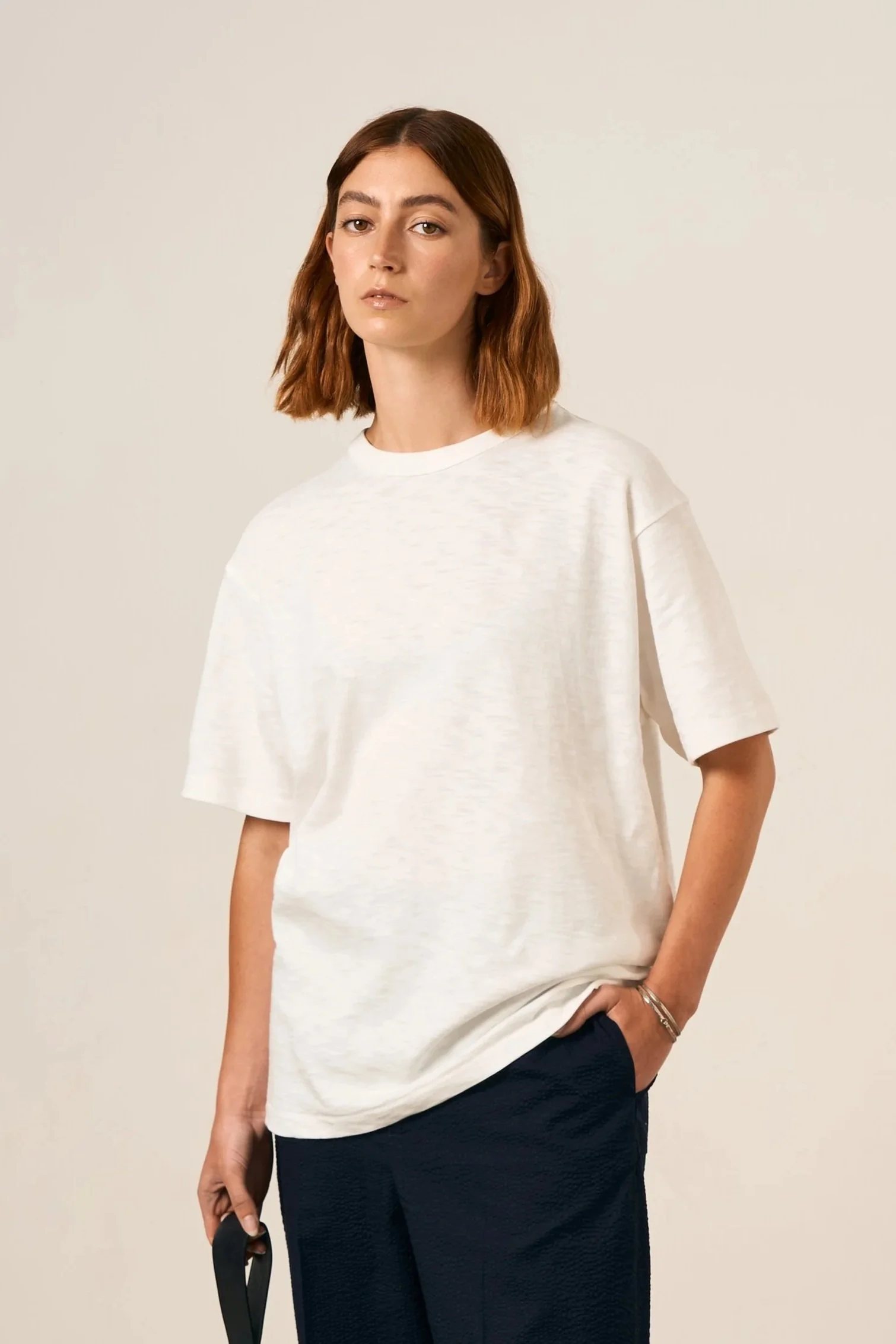 OFF-WHITE COTTON SLUB T-SHIRT