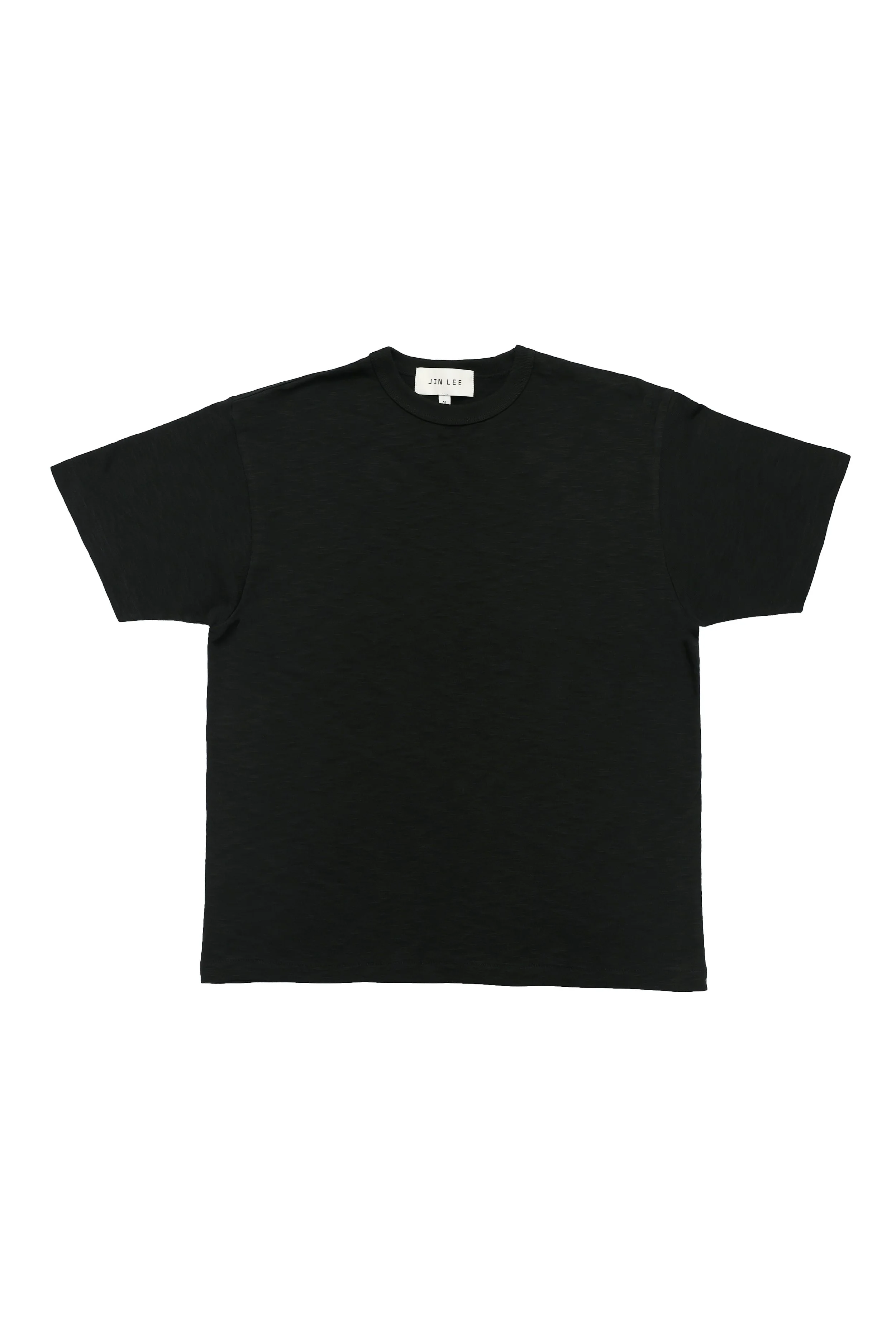 BLACK COTTON SLUB T-SHIRT