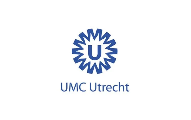 Logo van UMC Utrecht met een blauwe stervormige cirkel en de tekst 'UMC Utrecht' eronder.
