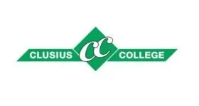 Logo van Clusius College met groene en witte kleuren, met de naam en initialen.