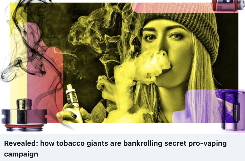 Great expose on tobacco corruption in vaping science