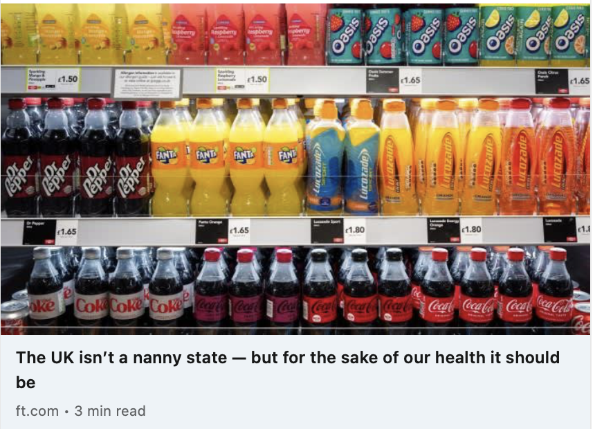 Not a Nanny State - a grown up state that does it’s job