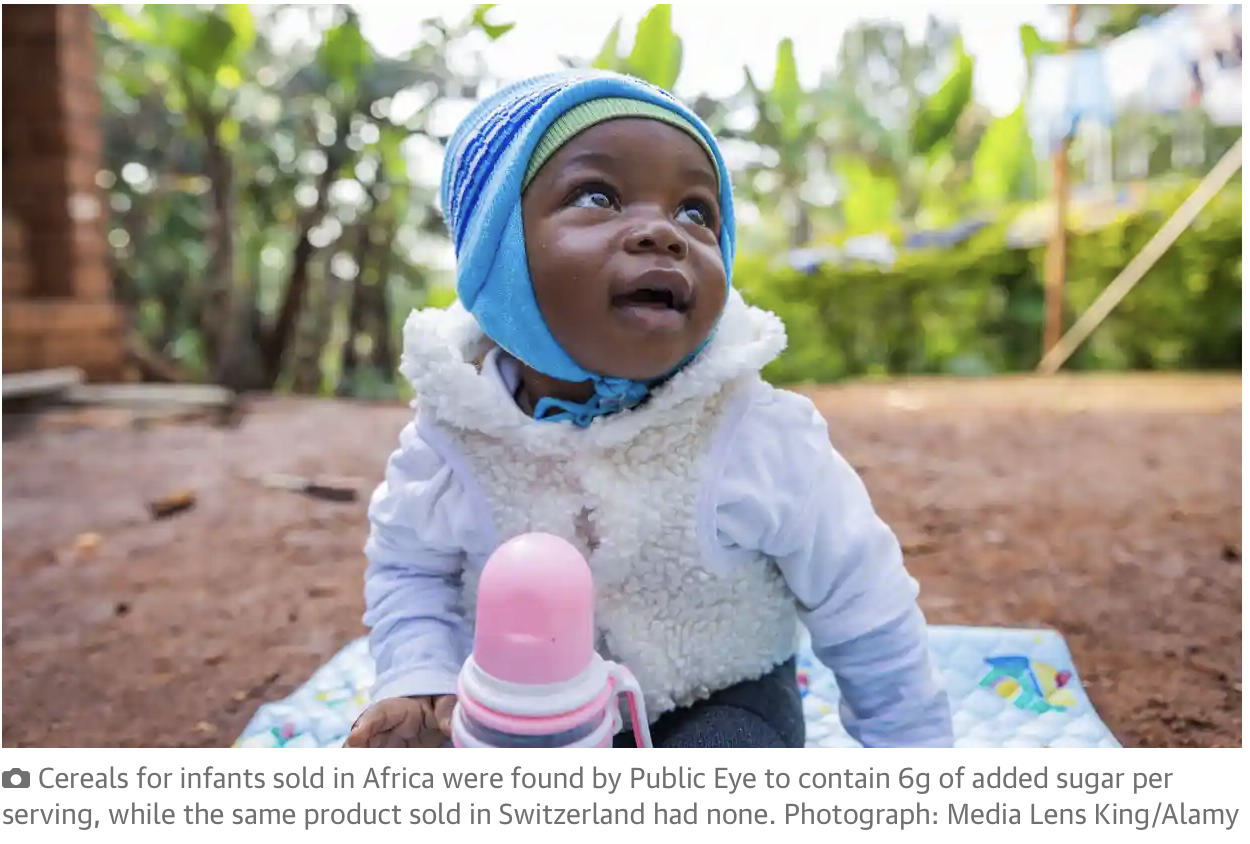 Nestle sweetens baby milk with sugar…