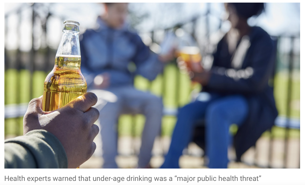 England is the worst in the world for under age drinking