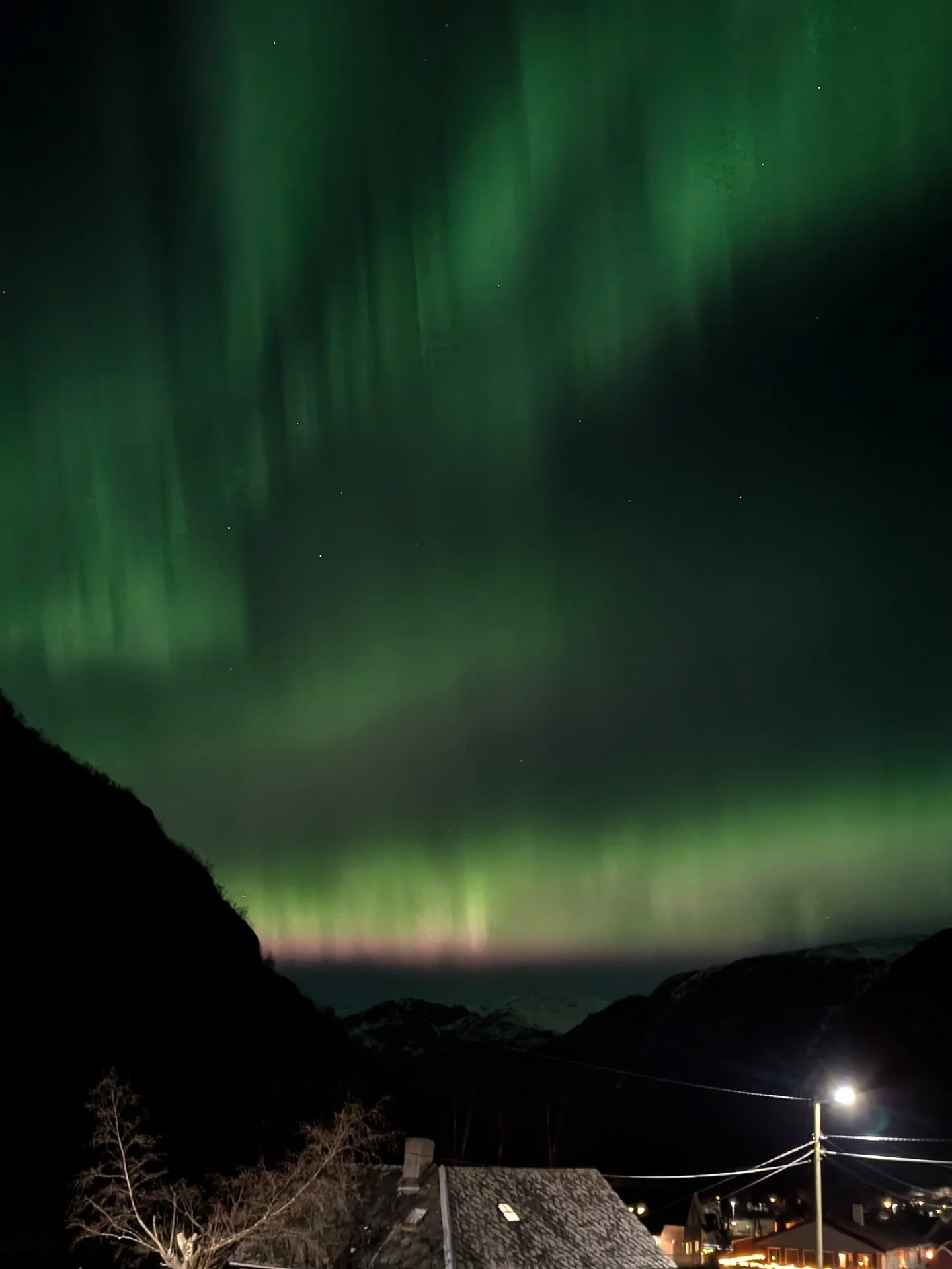 An incredible experience in &Oslash;vre Eidfjord last night! The northern lights were bright and active. ✨🌌 

#hardanger #norway #northernlights