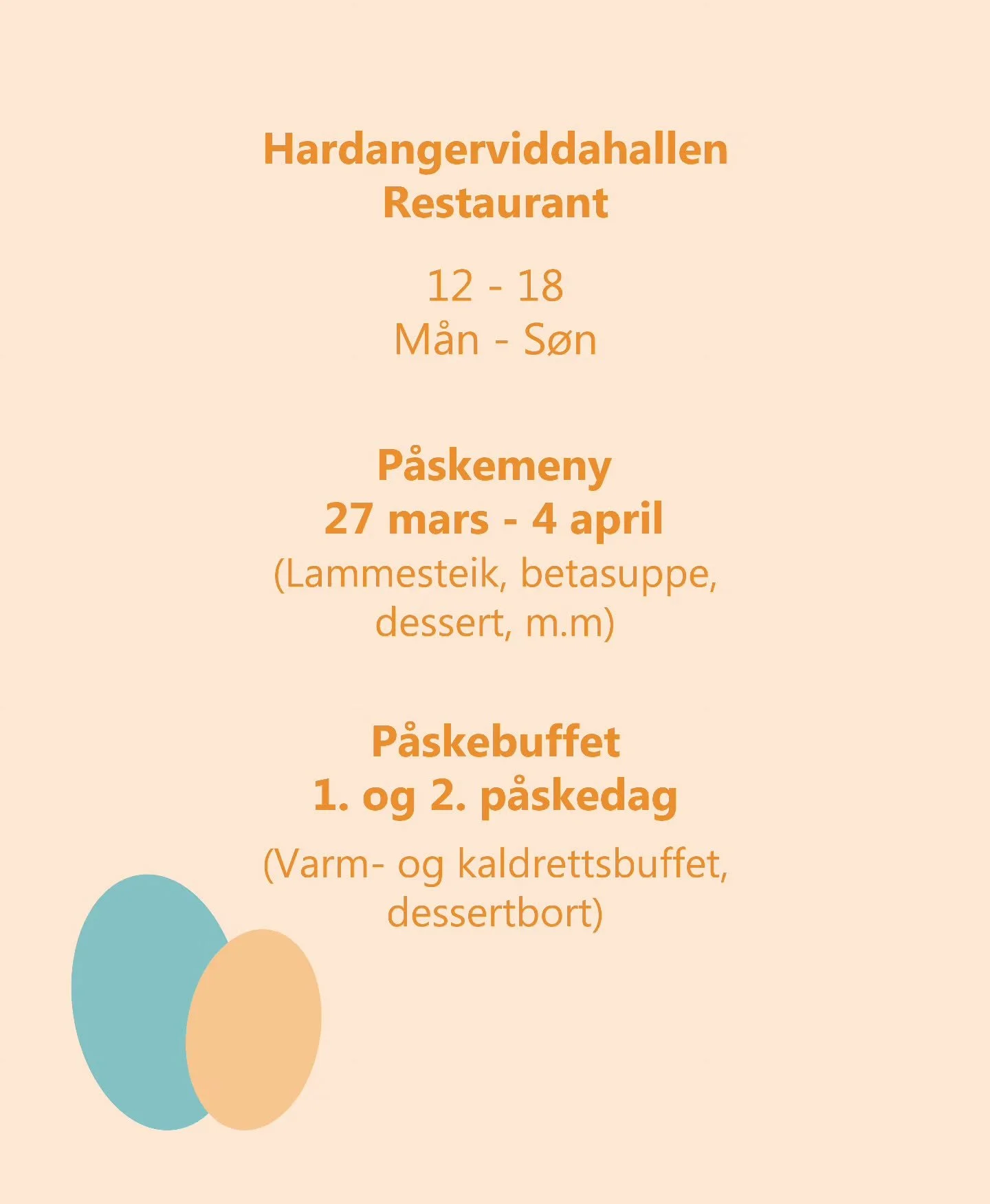 Er du p&aring; p&aring;sketur? Ta turen innom og nyt eit p&aring;skem&aring;ltid 🐣  Velkommen! 

#hardanger #Eidfjord #norway