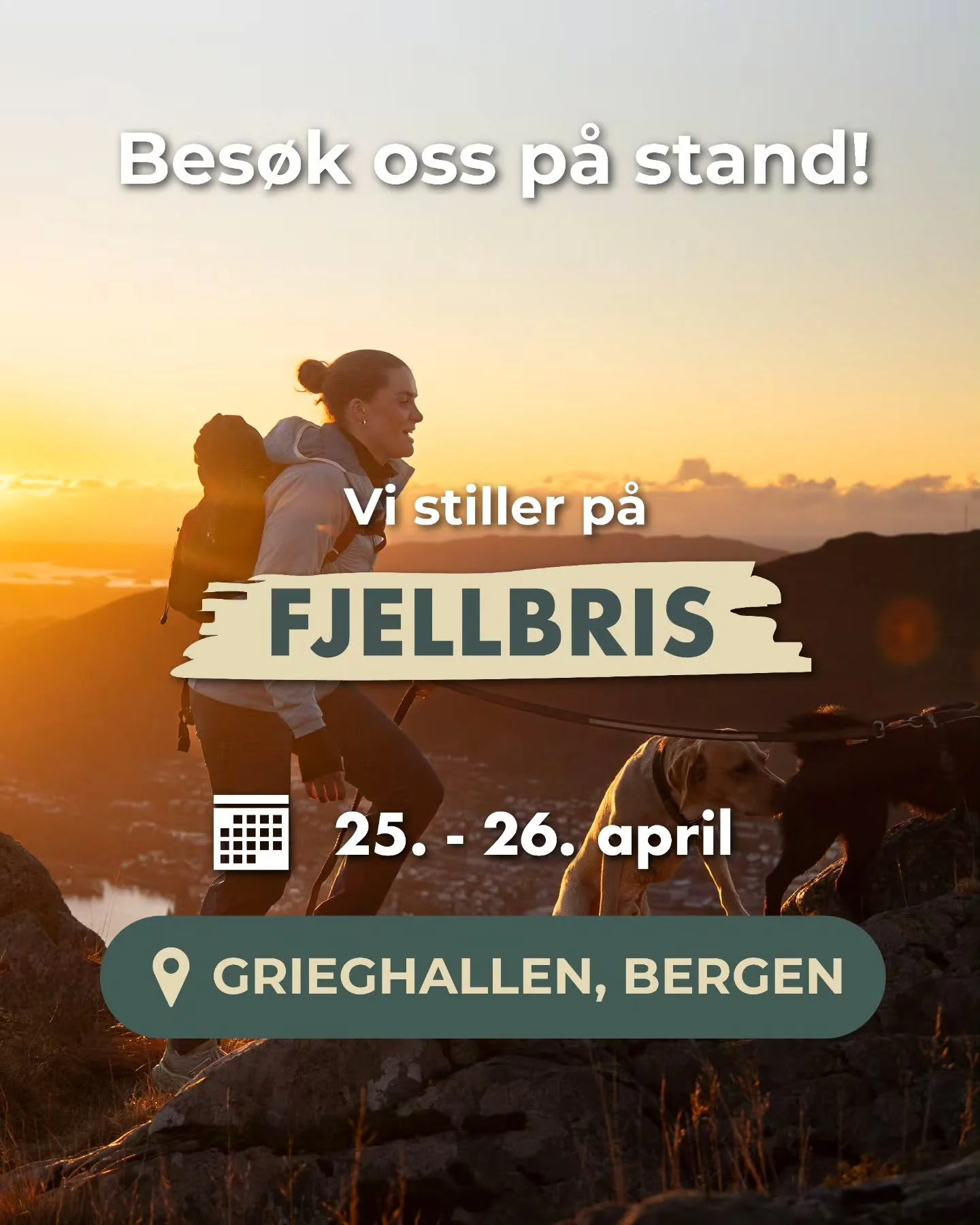 Bes&oslash;k oss p&aring; @fjellbris.no, vestlandets st&oslash;rste friluftsmesse 🤩 Det n&aelig;rmar seg med stormskritt, og vi gleder oss til &aring; snakke med alle som tar turen til Grieghallen 25. og 26. april 🏔