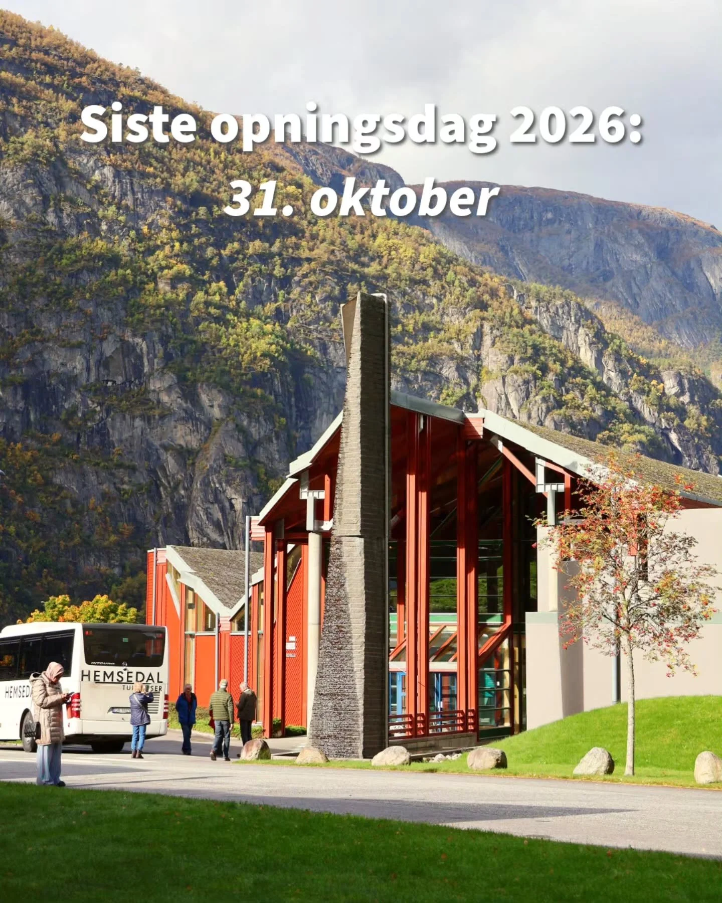 31. oktober er siste opningsdag for Norsk Natursenter og Hardangerviddahallen Restaurant for sesongen 2026. 

Ta ein siste tur innom f&oslash;r vi stenger for sesongen! Velkomen.