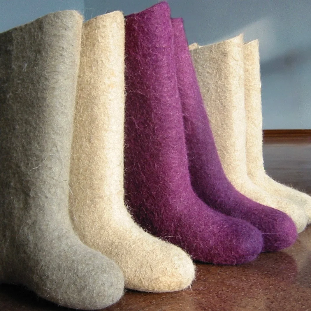 Twenty years ago, my friend and I were so convinced that valenkis (Russian felt boots worn in winter, often with plastic galoshes at the bottom) were going to be the next big thing in footwear post-UGGs that we bought 5 pairs - purple, white, brown, 