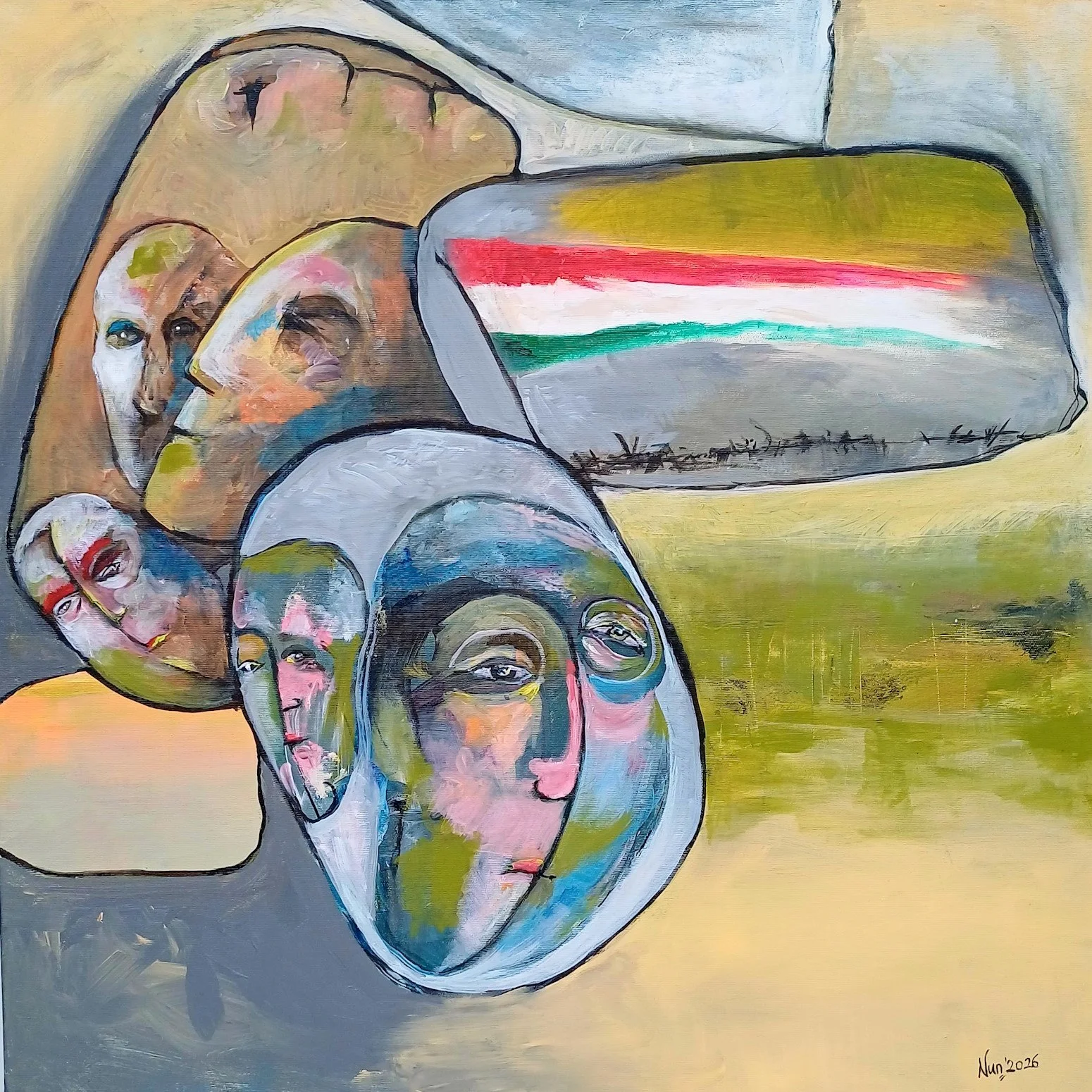 Echoes of Bartók’s Concerto  -  80x80cm acrilic on canvas