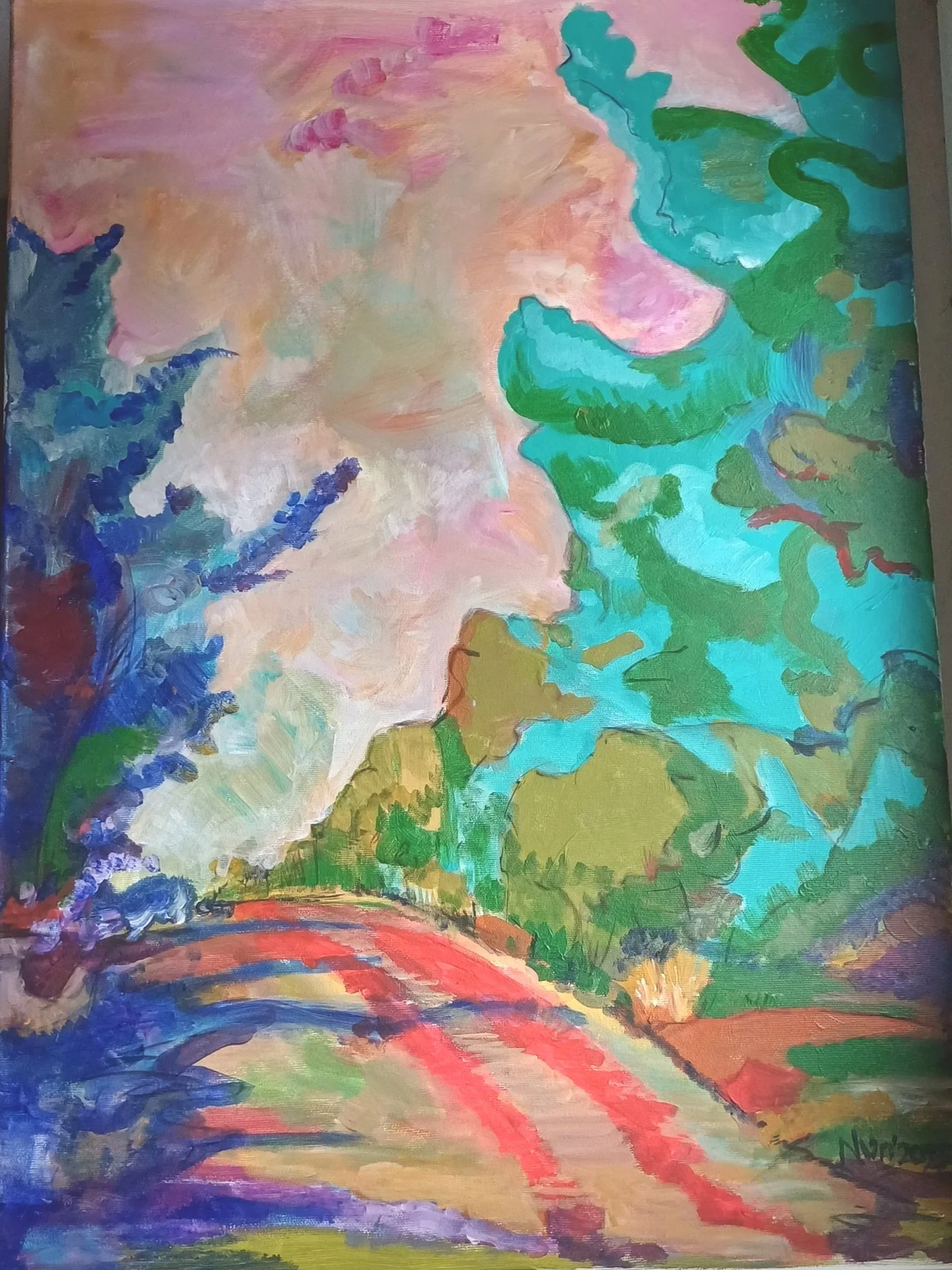 Forest Path 50x70 cm acrylic on canvas